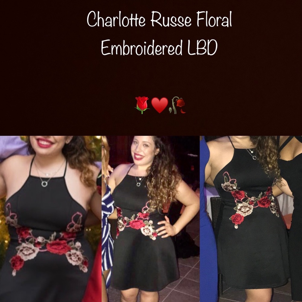 🌹Charlotte Russe Floral Embroidered LBD 🥀